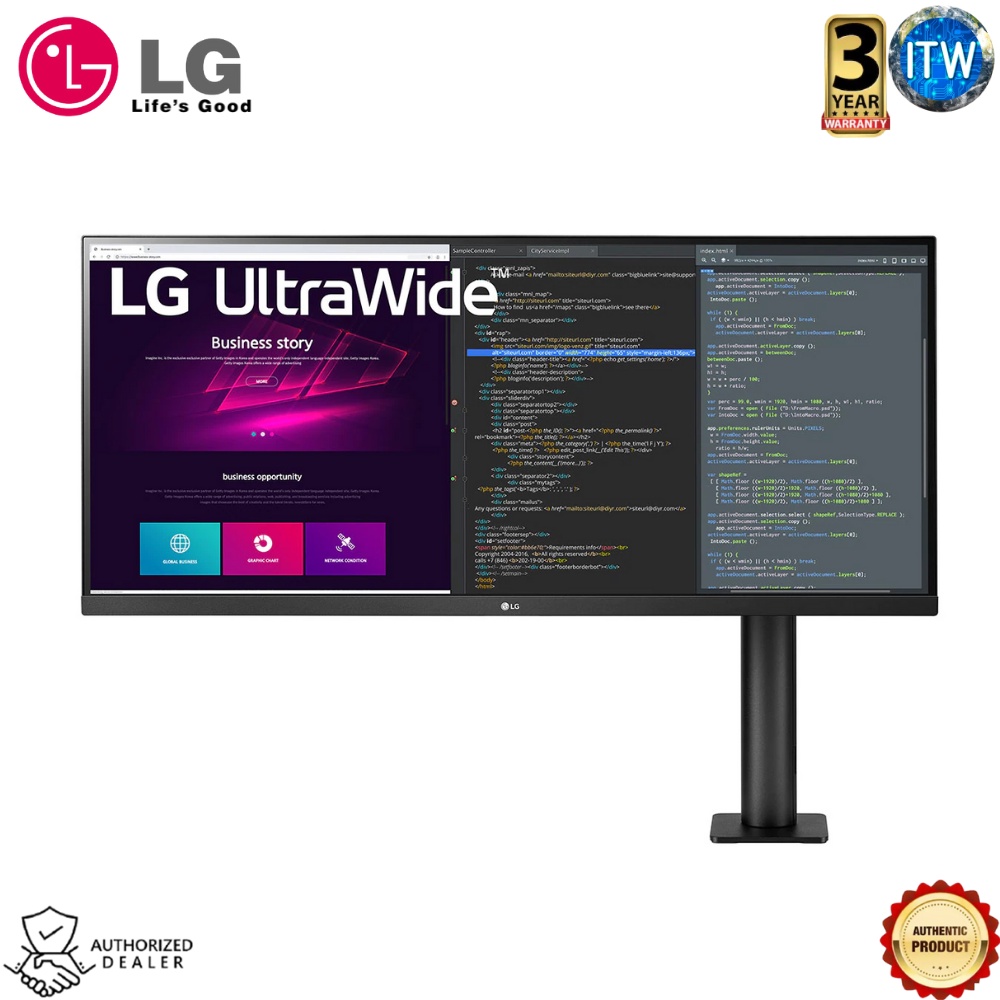 LG 34WN780-B 34'' 21:9 UltraWide QHD (3440x1440) Ergo IPS sRGB 99% (Typ.) with HDR10 Monitor