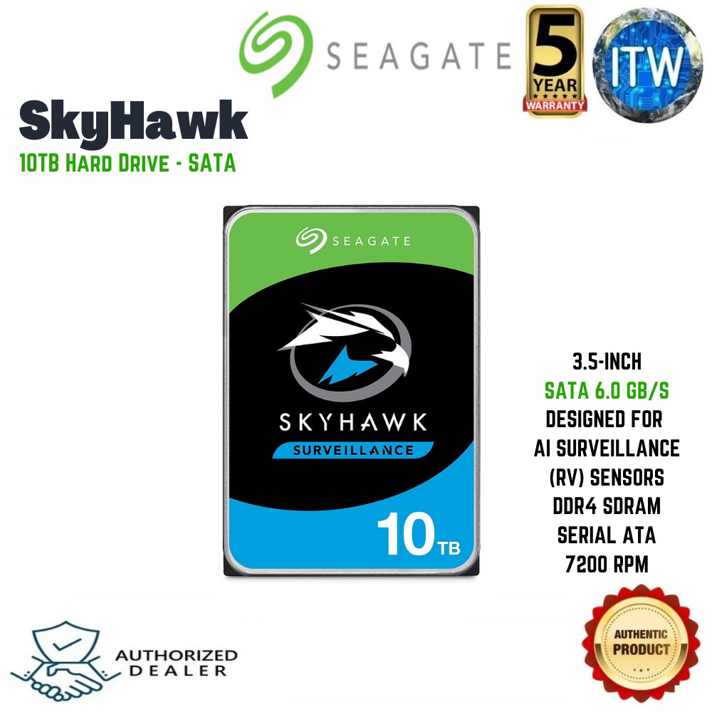 SEAGATE SKYHAWK 10TB HDD SATA 6Gb/s 256MB Cache