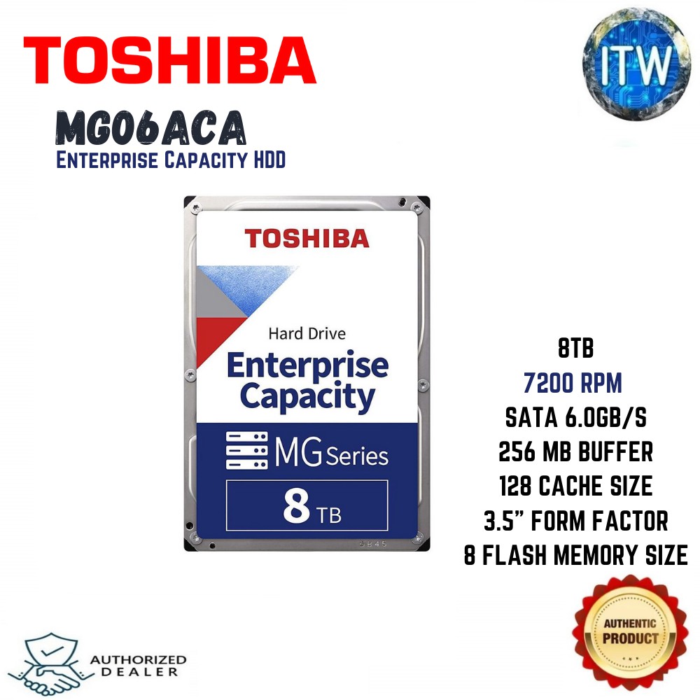 Toshiba HDD Nearline 3.5&quot; 8tb SATA 7.2KRPM 6Gbps