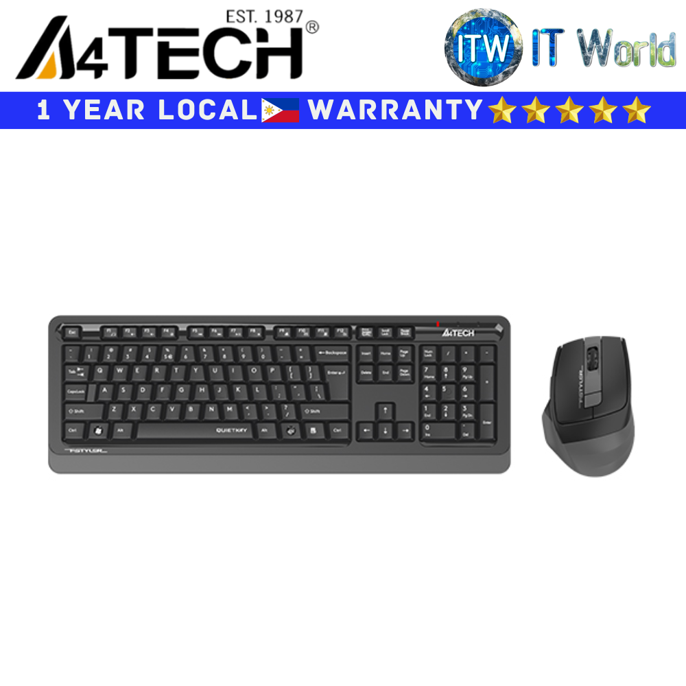 A4Tech Keyboard and Mouse Set FGS1035Q Grey Fstyler Collection 2.4G Quiet Key Desktop Set | itw