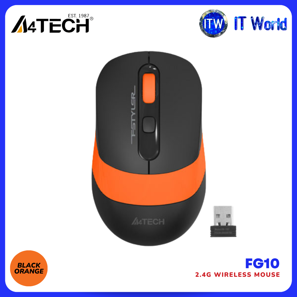 A4Tech FG10 2.4GHz Wireless Mouse - Orange