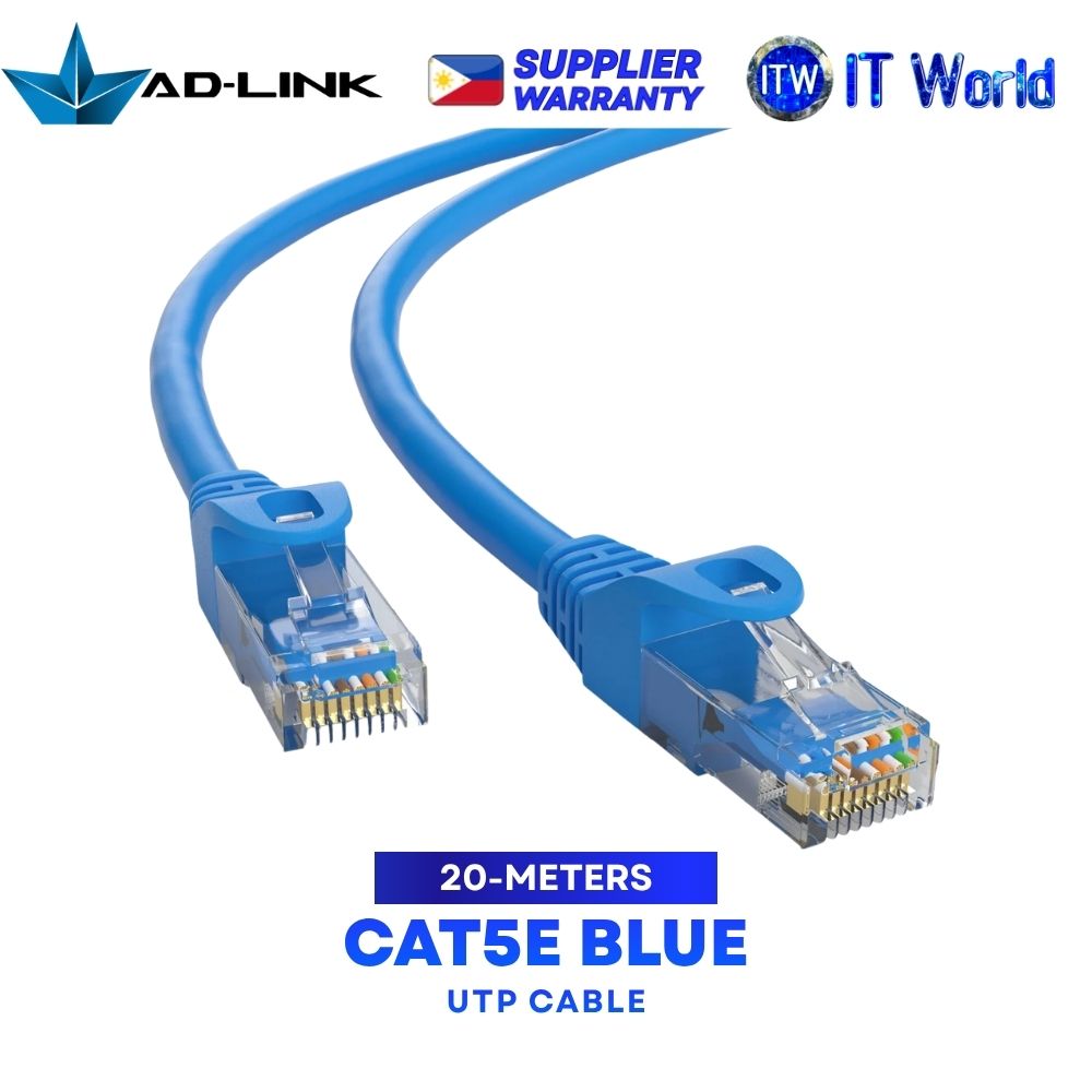 AD-Link CAT5E 20-Meters / CCA / 24AWG / Solid Conductor Structure / Network Cable - Blue