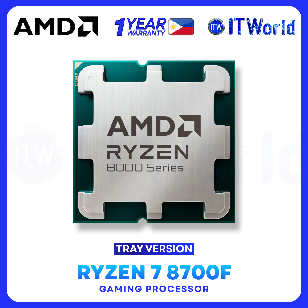 AMD Ryzen 7 8700F CPU - 8 Cores 16 Threads / Up to 5.0GHz / Zen 4 / AM5 Desktop Processor - Tray Type Without Cooler