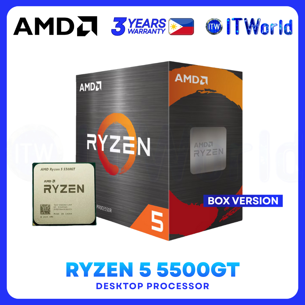 AMD Ryzen 5 5500GT - 6-Core 12-Thread Up to 4.4GHz with Radeon Vega 7 Desktop Processor - Box