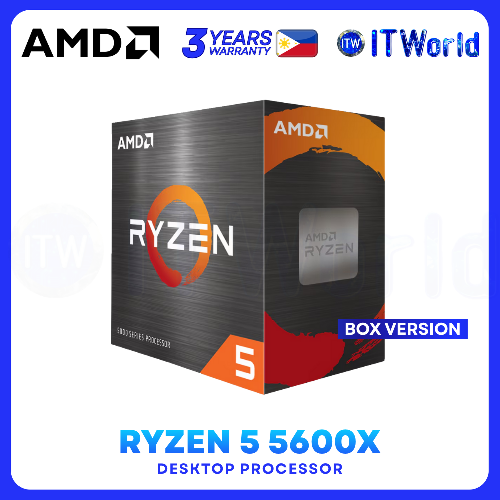 AMD Ryzen 5 5600X CPU - 6 Cores 12 Threads Up to 4.6GHz Desktop Processor itw - Box