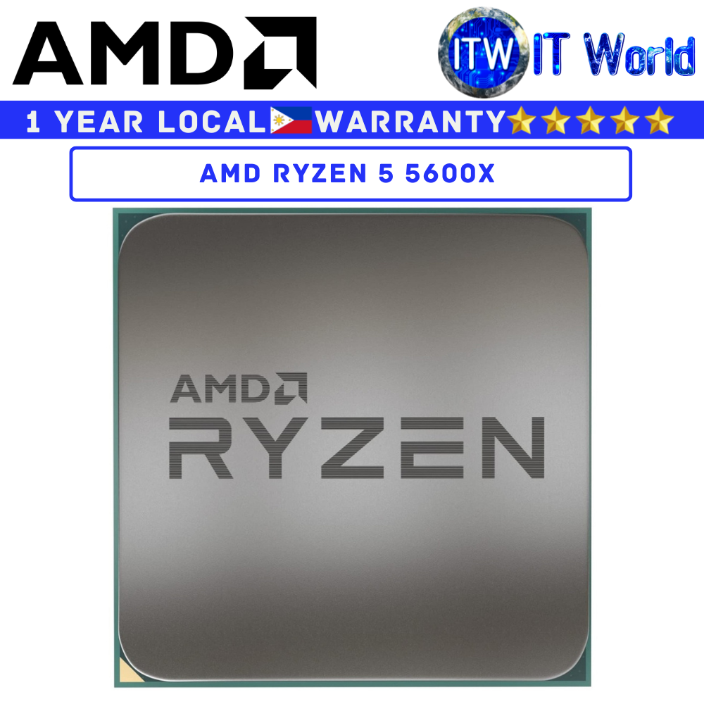 AMD Ryzen 5 5600X 6 Cores 12 Threads Desktop Processor (Tray Type)