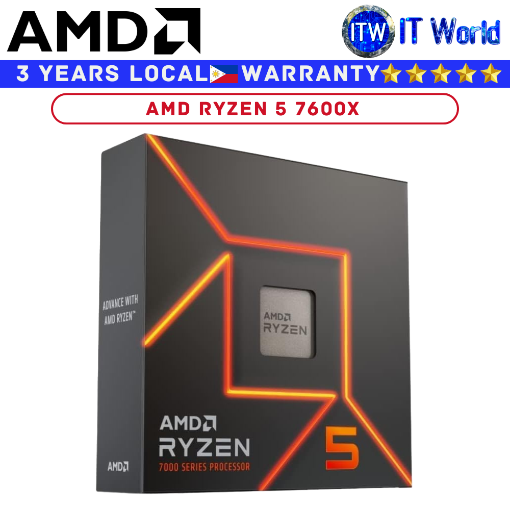 AMD Ryzen 5 7600X 6 Cores 12 Threads Desktop Processor without Cooler (Box)