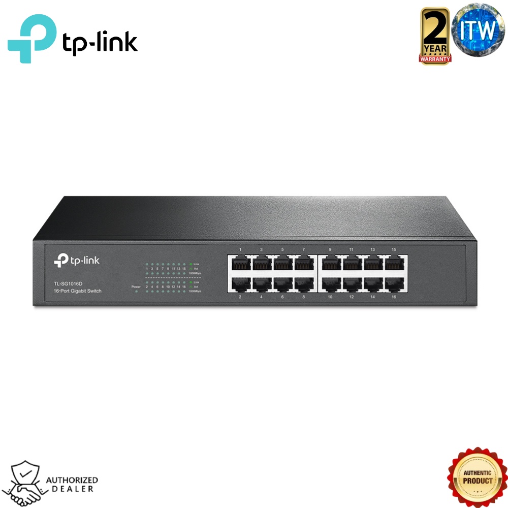 TP-LINK TL-SG1016D | 16-Port Gigabit Desktop/Rackmount Switch (TL-SG1016D)