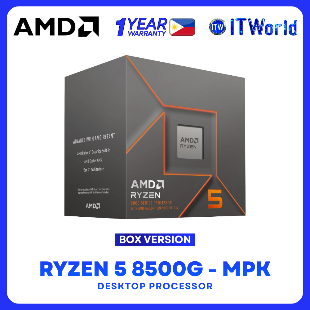 AMD Ryzen 5 8500G - MPK / 6 Cores / 12 Threads / 5.0GHz Radeon / 740M / AM5 Desktop Processor with Wraith Stealth Cooler