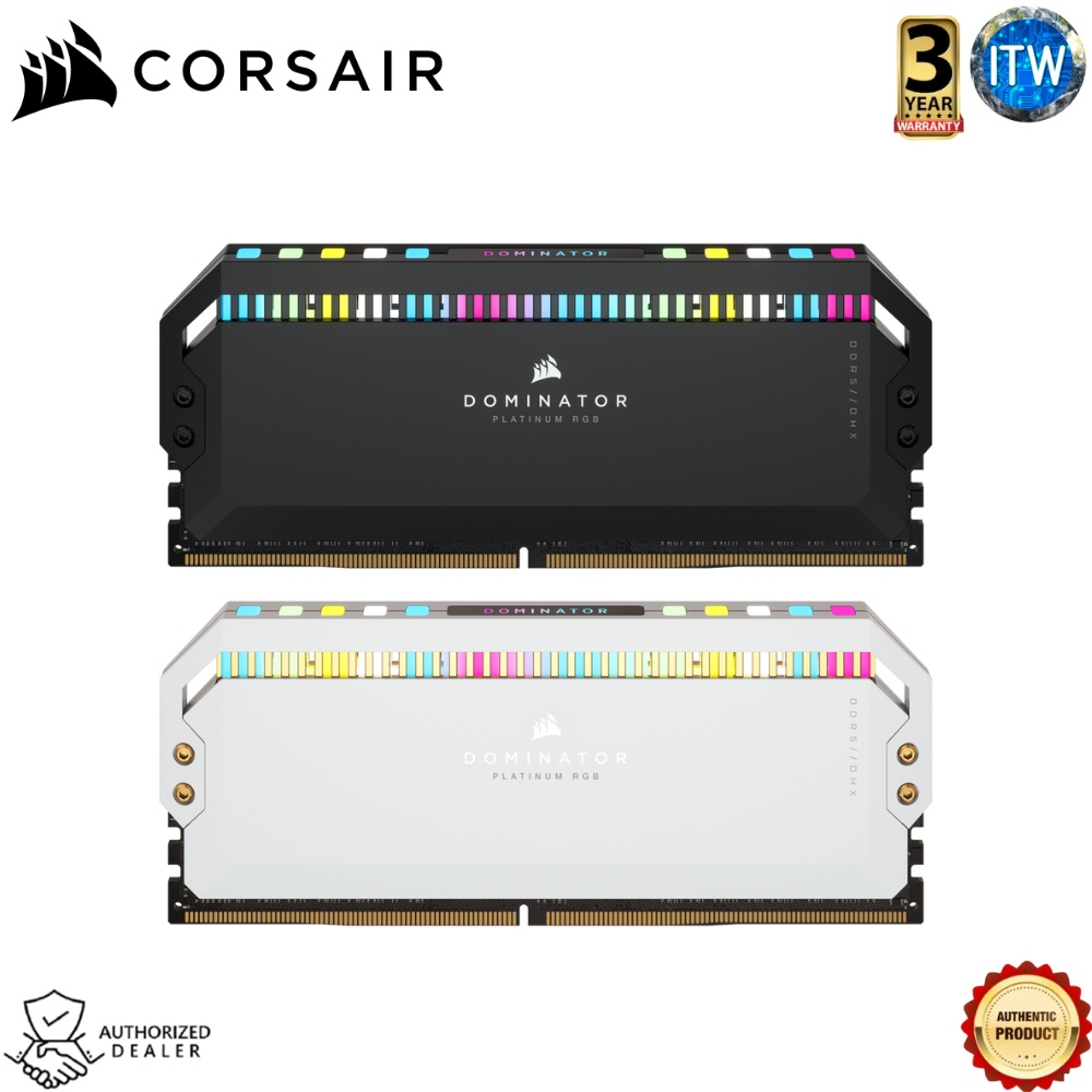 Corsair Dominator Platinum RGB 32GB (2x16GB) DDR5 DRAM 5600MHz C36 Memory Kit - in Black and White