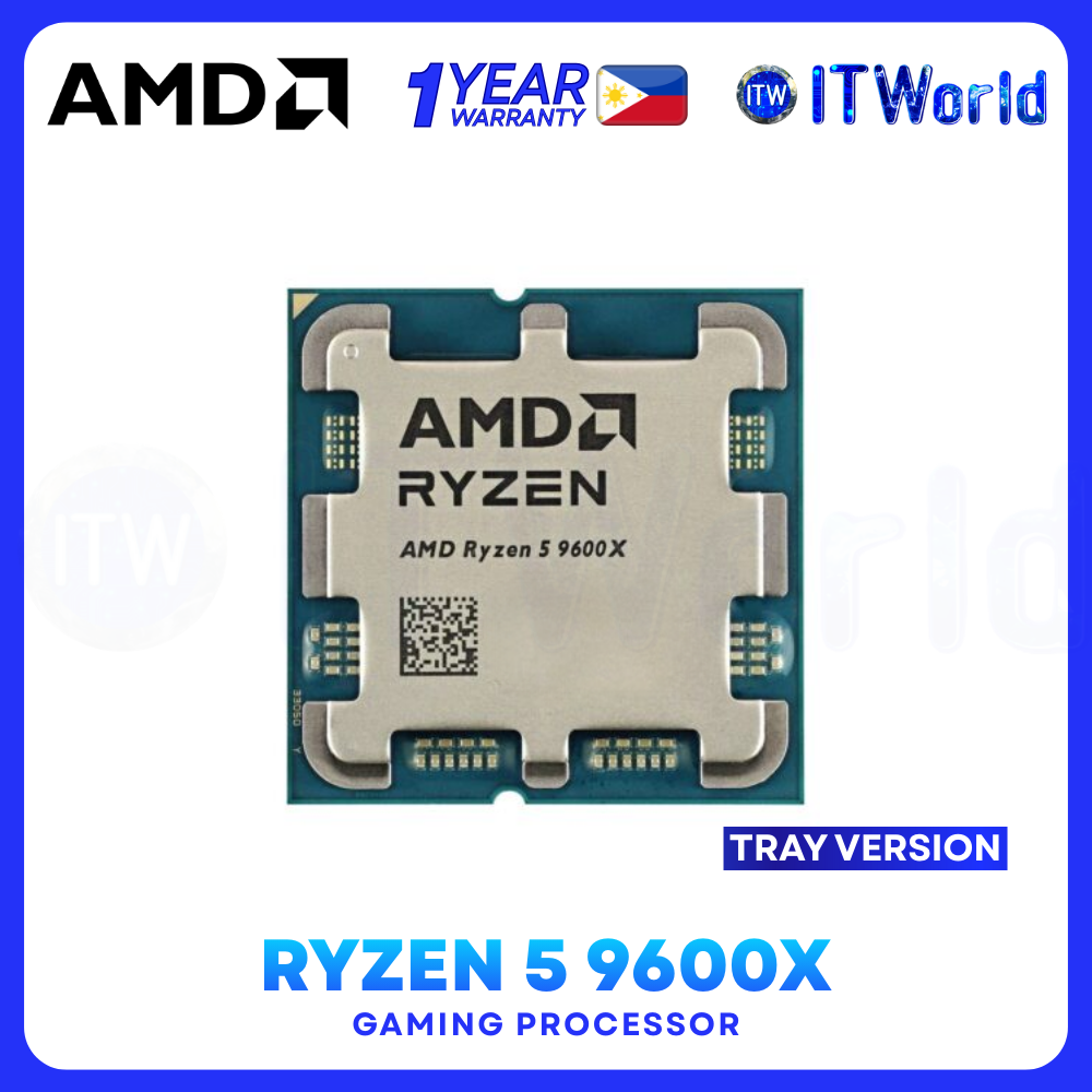 AMD Ryzen 5 9600X Processor - 6 Cores 12 Threads Up to 5.4GHz Zen 5 AM5 CPU - Tray Type without Cooler