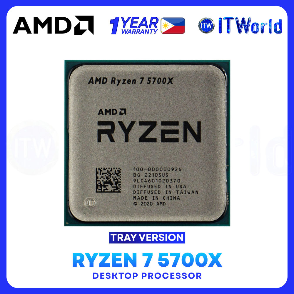 AMD Ryzen 7 5700X  8 Cores 16 Threads Up to 4.6GHz AM4 Gaming CPU - Tray Type 