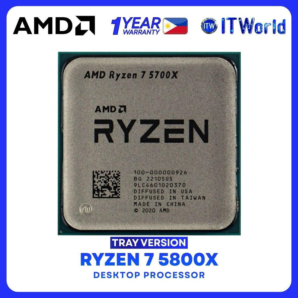 AMD Ryzen 7 5800X - 8 Cores 16 Threads, 4.7GHz, AM4 Zen3 Tray Type Desktop Processor