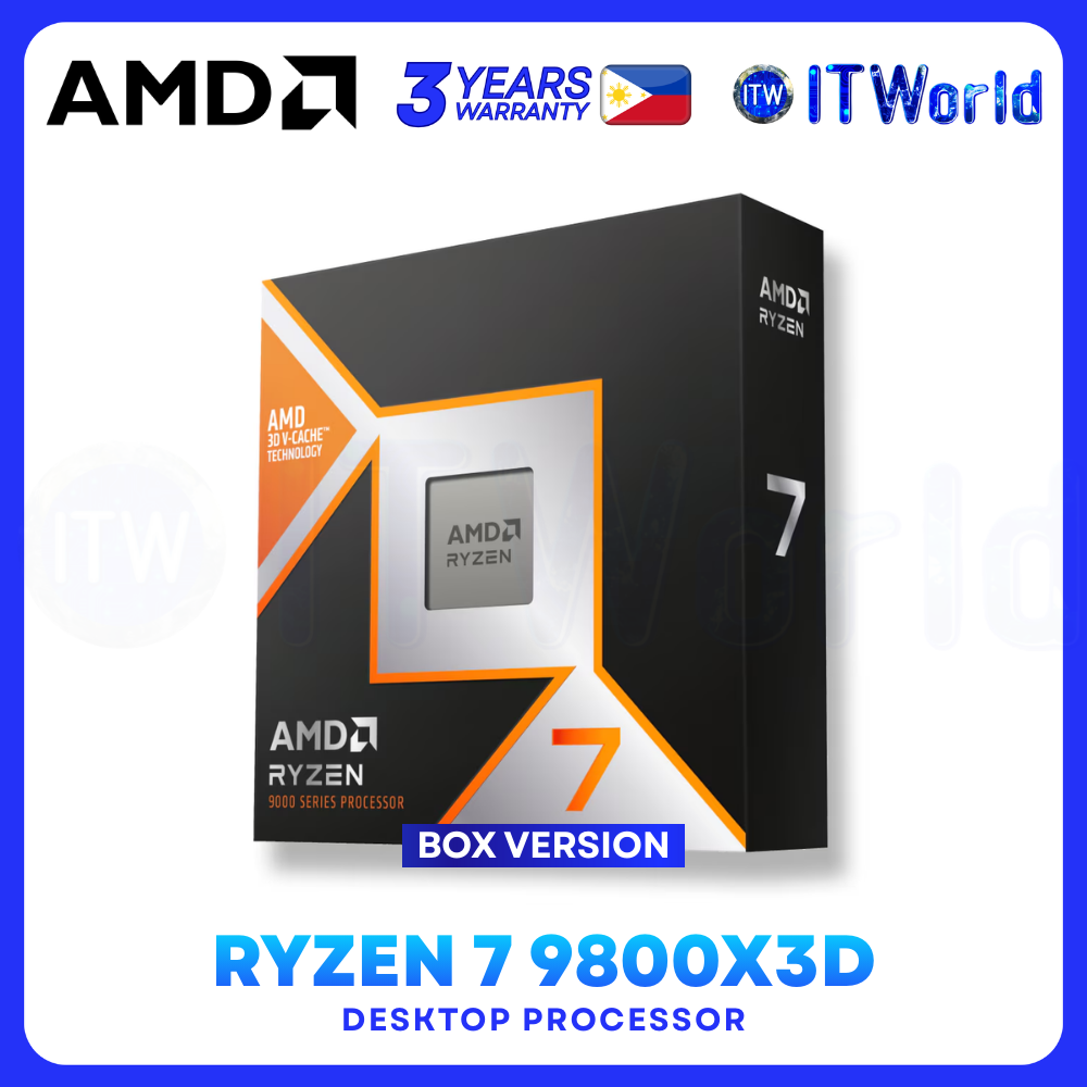 AMD Ryzen 7 9800X3D CPU - DDR5 AM5 8 Cores / 16 Threads Zen 5 Desktop Processor - Box