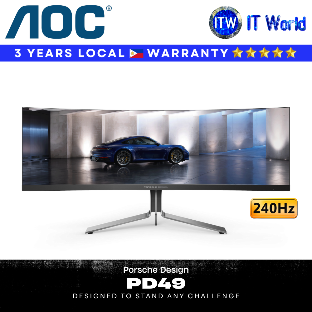 AOC Porsche Design Gaming Monitor PD49 49" / 5120x1440 DQHD / 240Hz / 0.03ms / Curved