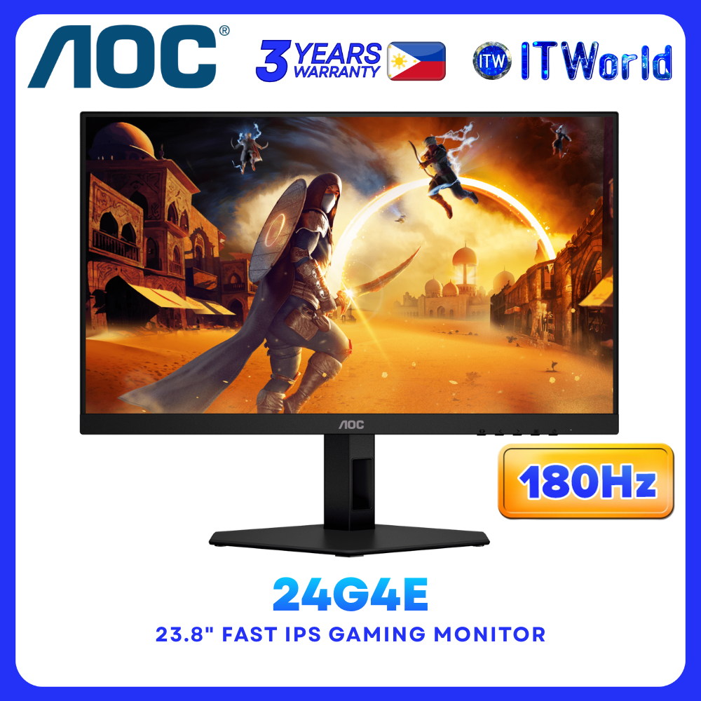 AOC 24G4E 23.8” FHD IPS 180Hz 1ms HDR10 3-Sided Frameless Gaming Monitor itw