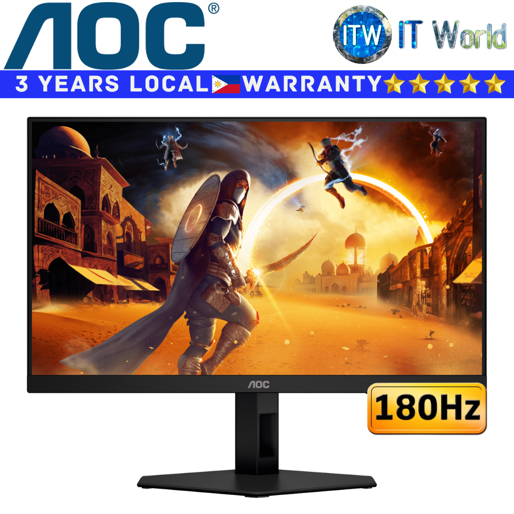 AOC Gaming Monitor 24G4E 23.8"(1920 x 1080) / 180Hz / IPS / 0.5ms MPRT, 1ms GTG Adaptive Sync