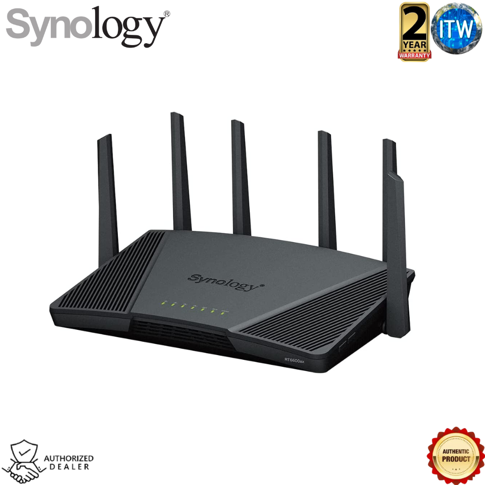 Synology RT6600ax - Quad core 1.8 GHz, 2.5GbE port, Tri-Band Wi-Fi 6 Router