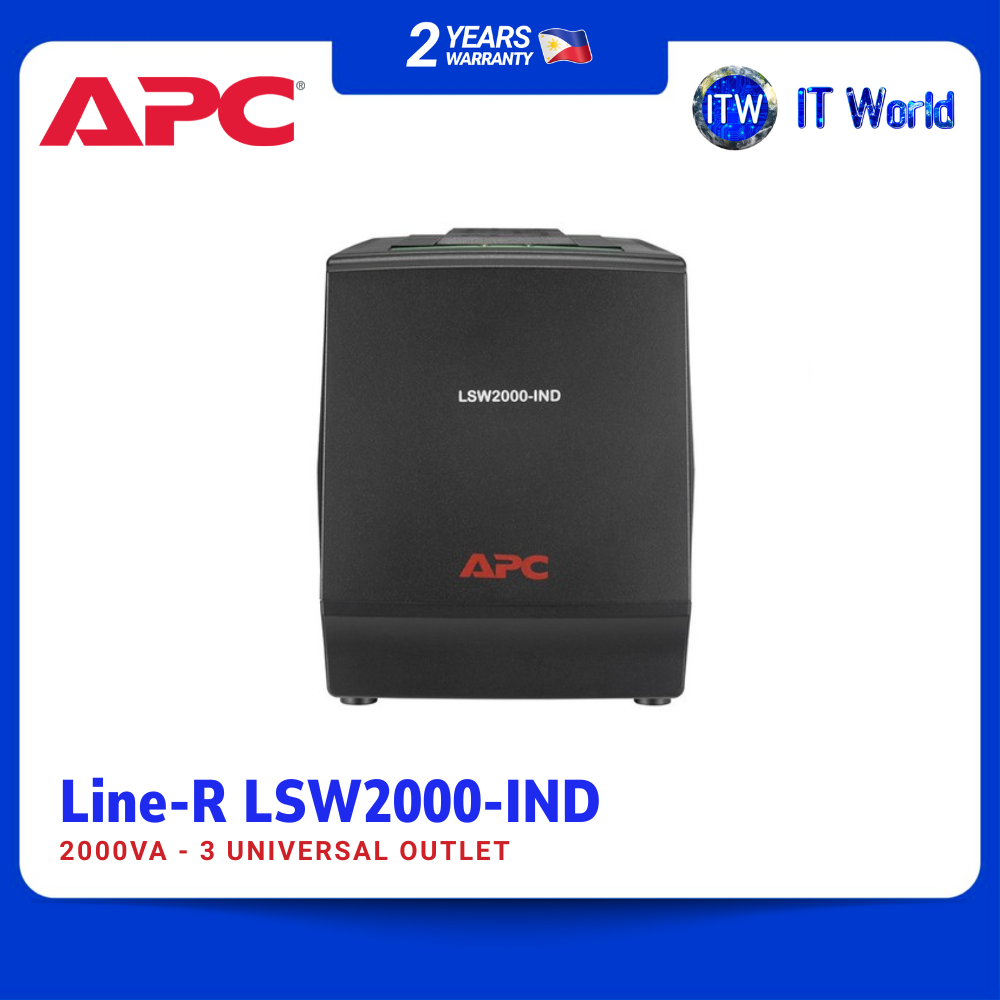 APC Line-R LSW2000-IND 1000W 2000VA Automatic Voltage Regulator, 3 Universal Outlets, 230V | itw