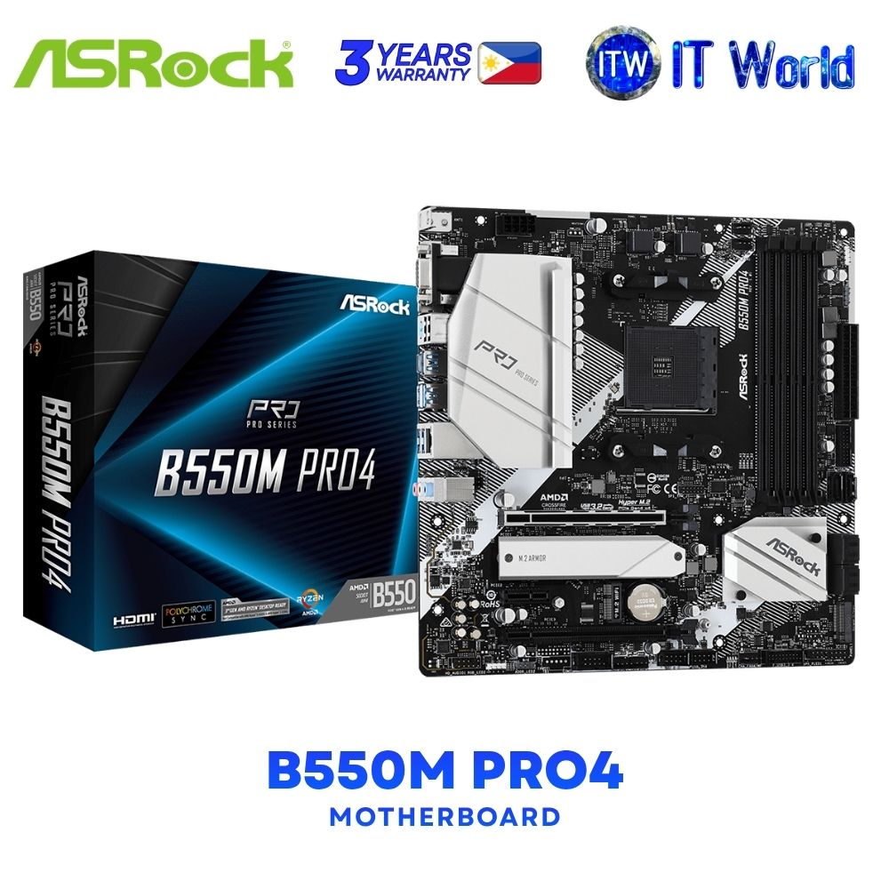 ASRock B550M PRO4 micro-ATX Socket AM4 DDR4 AMD B550 Chipset Motherboard