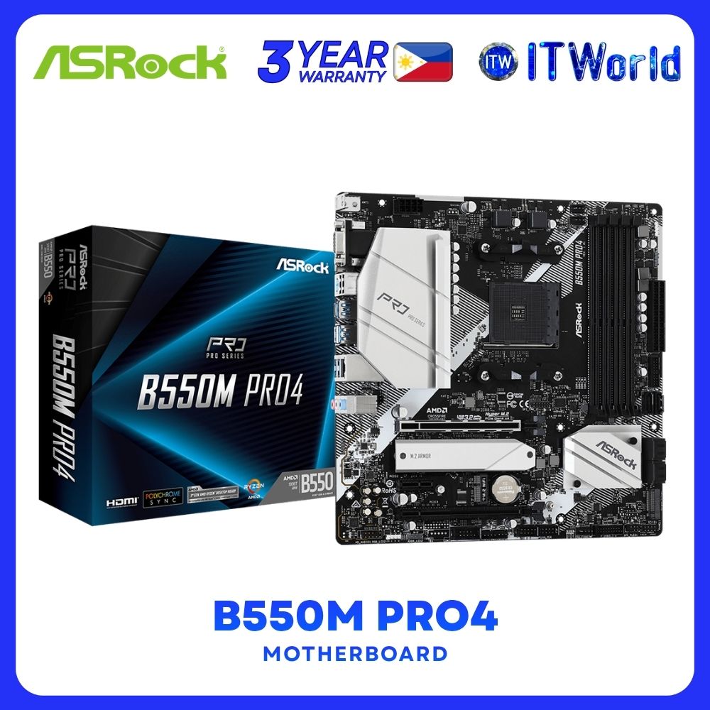 ASRock B550M PRO4 microATX AM4 DDR4 Motherboard