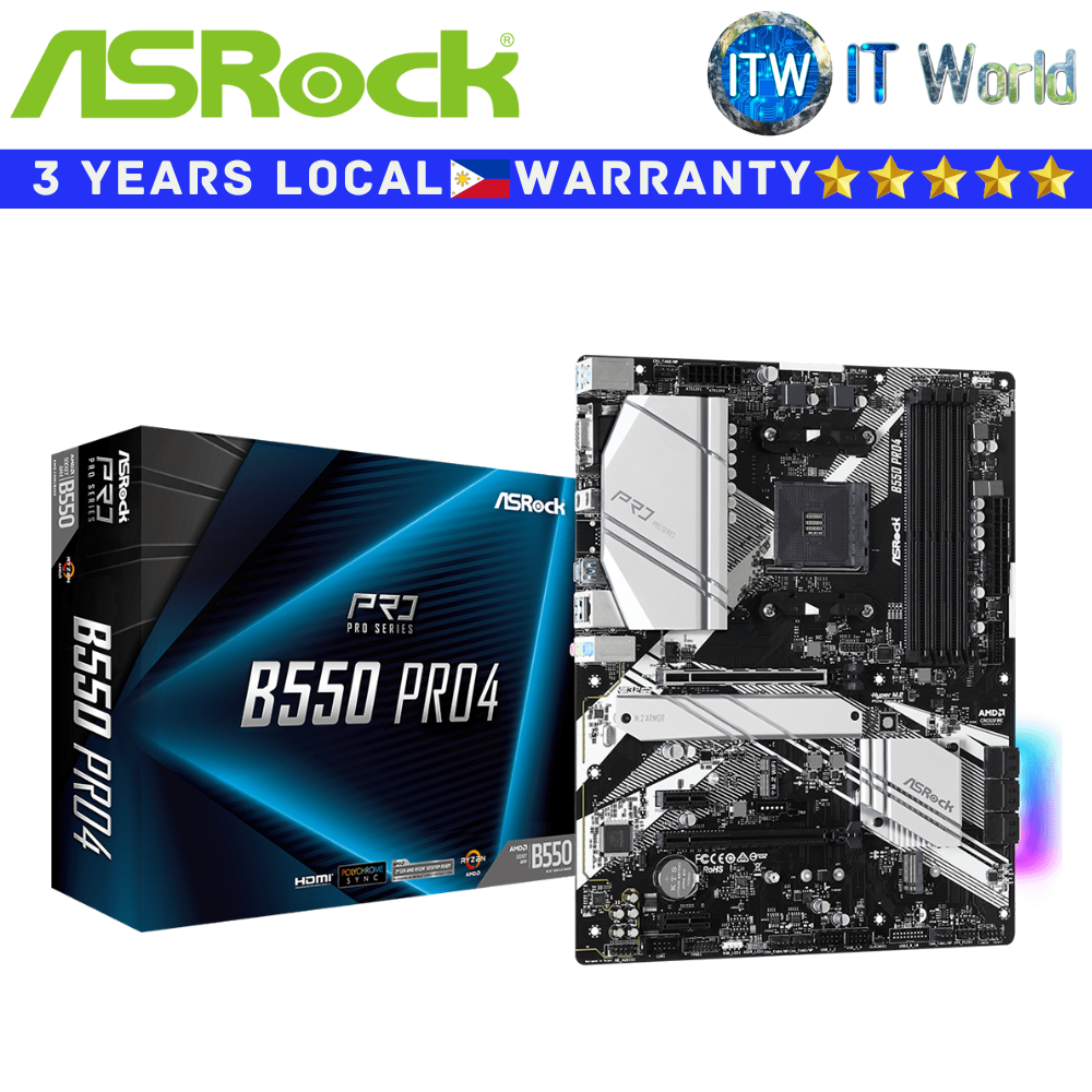ASRock Motherboard B550 Pro4 ATX AM4 DDR4