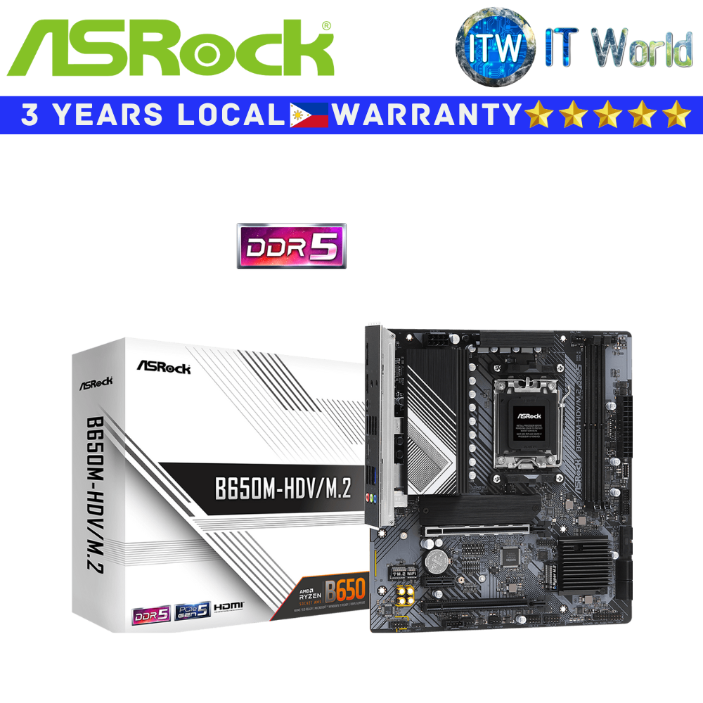 ASRock Motherboard B650M-HDV/M.2 microATX AM5 DDR5