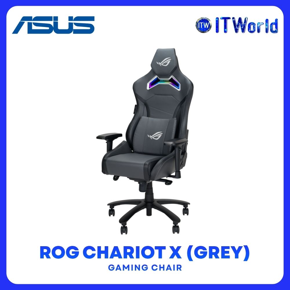 Asus SL301 ROG Chariot X Gaming Chair - RGB / 4D / Armrest / 155° Recline / Class4 - Grey