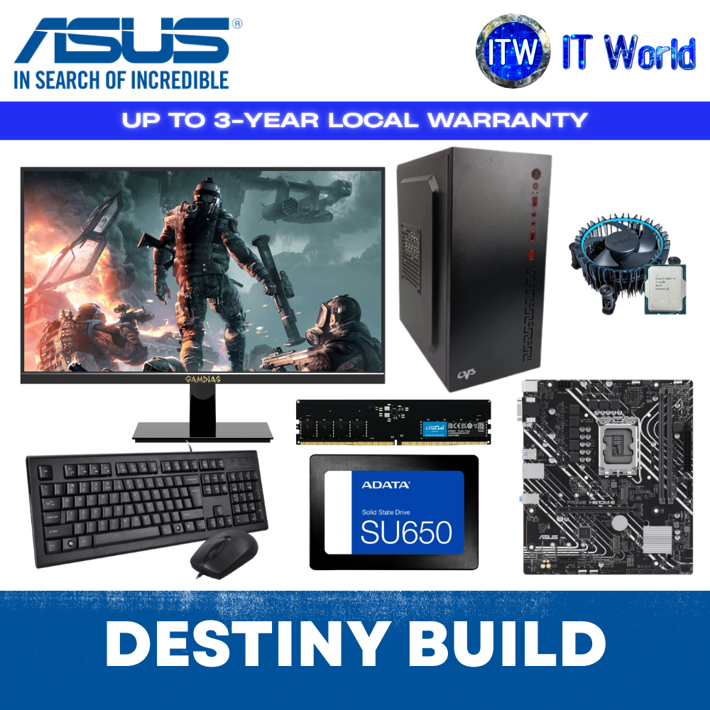 [PC Build] Destiny Build IntelCore i5 8GB RAM/ 240GB SSD 22” Gaming Monitor/ 750W PSU Keyboard+Mouse