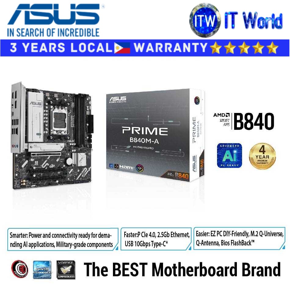 ASUS Motherboard PRIME B840M-A WIFI-CSM MATX AM5 DDR5