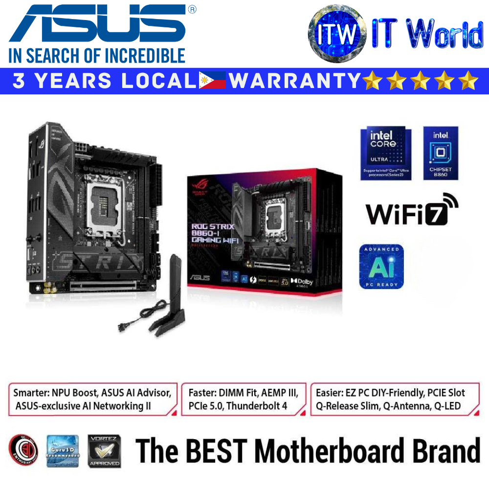 ASUS Motherboard ROG Strix B860-I Gaming Wifi mini-ITX LGA1851 DDR5
