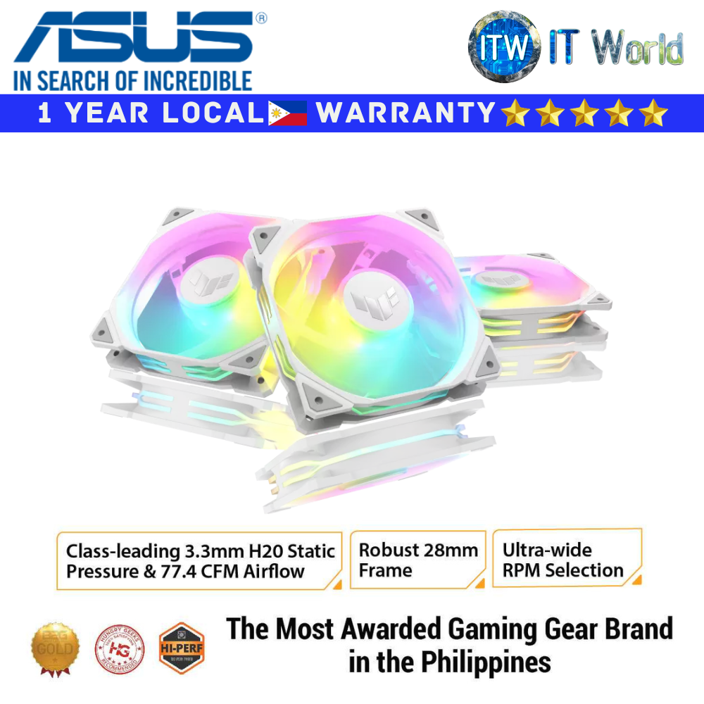 ASUS PC Fan TUF Gaming TR120 ARGB Blade 120mm - Triple Pack (White)