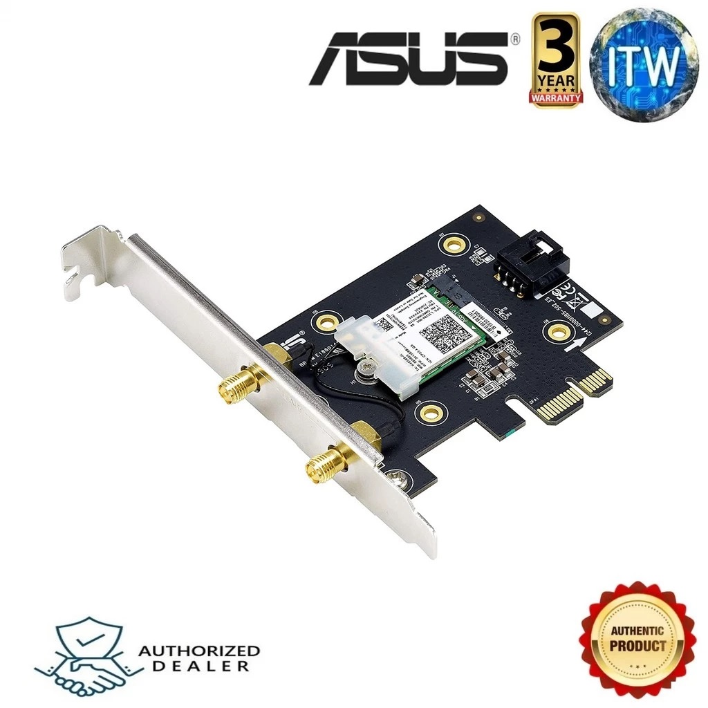 ASUS PCE-AX3000 Dual Band PCI-E WiFi 6 (802.11ax) External Antenna Adapter
