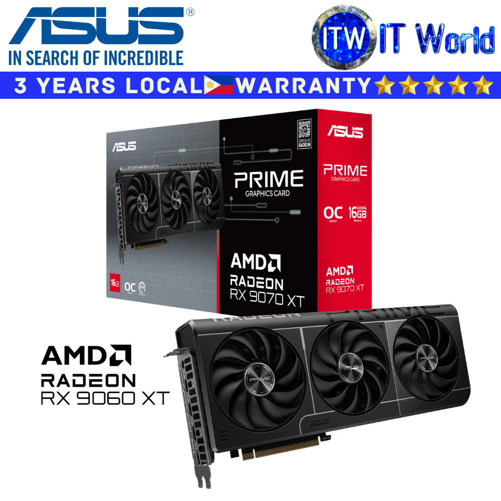 ASUS RX9070 XT 16GB GDDR6 OC Prime AMD Radeon Graphic Card (PRIME-RX9070XT-O16G)