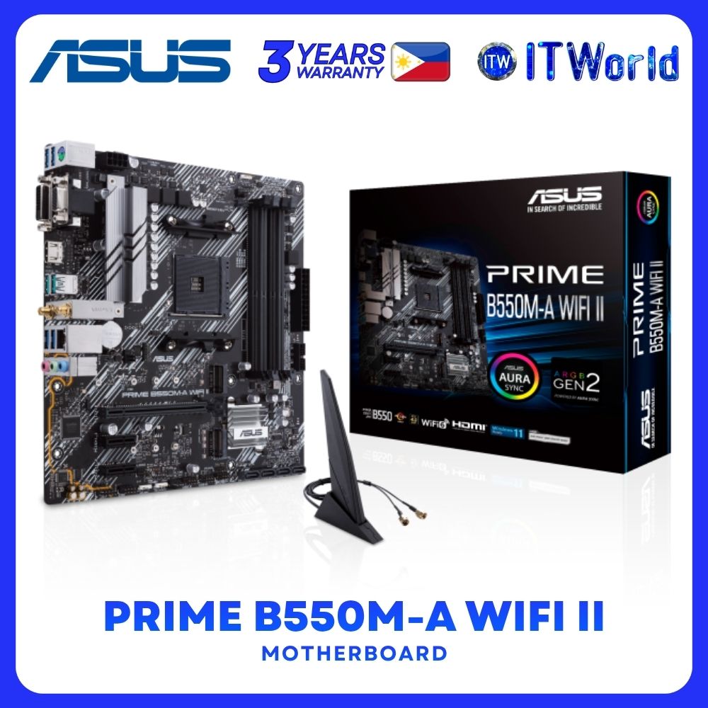 ASUS PRIME B550M-A WIFI II - B550 / mATX / WiFi6 / PCIe 4.0 / DDR4 AM4 Motherboard