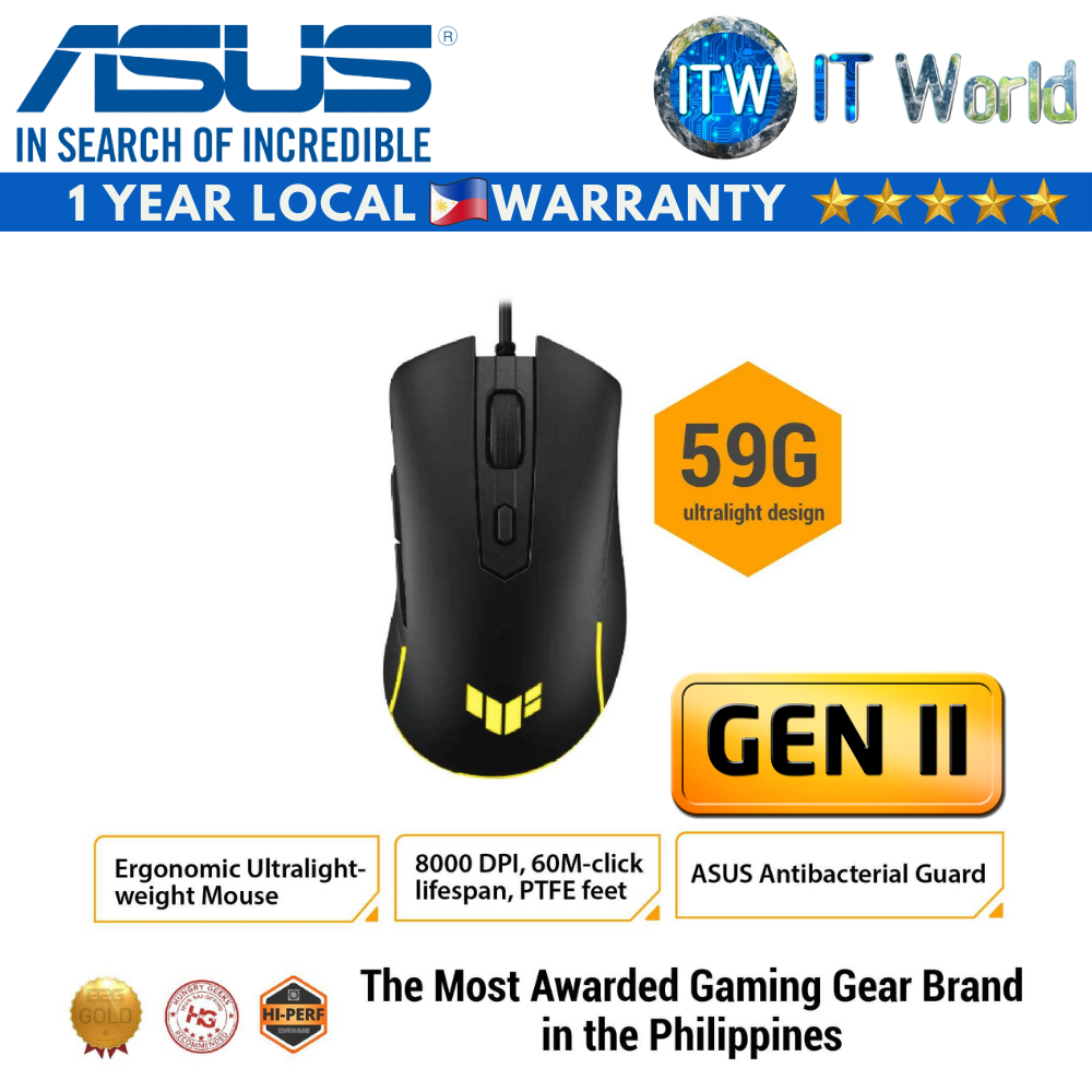 ASUS TUF Gaming M3 Gen II Ergonomic Wired RGB Gaming Mouse