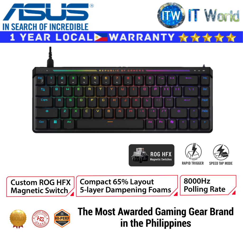 ASUS Wired Gaming Keyboard ROG M605 Falchion Ace HFX PBT Black 65% Analog Magnetic Switch