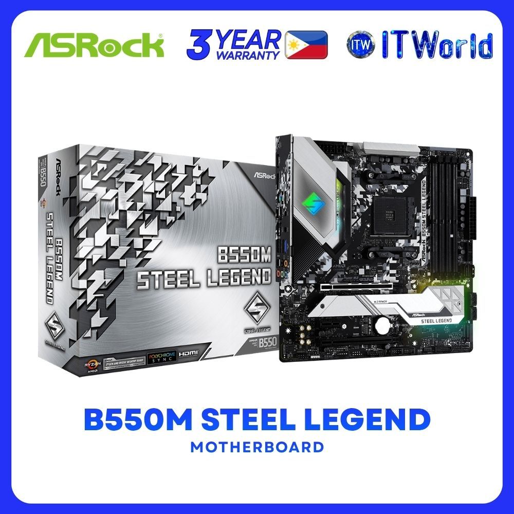 ASRock B550M Steel Legend micro-ATX DDR4 AM4 AMD B550 Chipset Motherboard