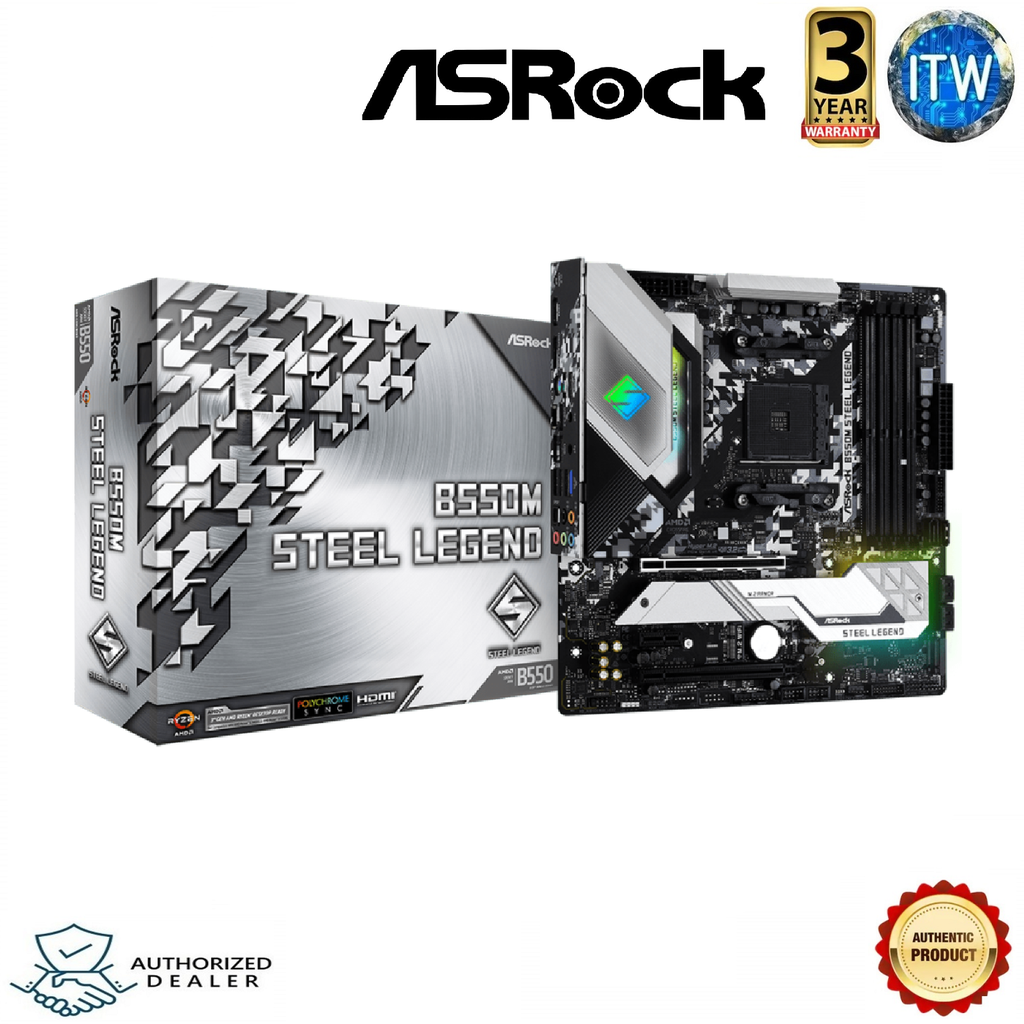 AsRock B550M Steel Legend Socket AM4 Micro ATX AMD Motherboard