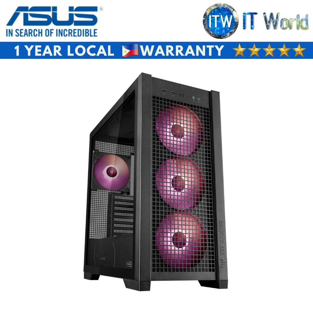 ASUS ATX Computer Case TUF Gaming GT302 ARGB ATX Mid-Tower Case (Black)