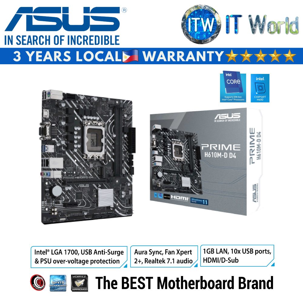 Asus Motherboard PRIME H610M-R D4 mATX LGA1700 DDR4 | itw