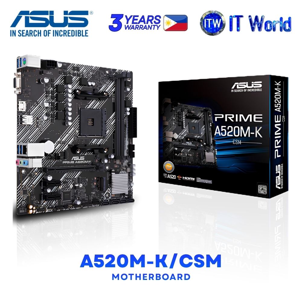 ASUS Prime A520M-K/CSM micro-ATX AM4 DDR4 AMD A520 Chipset Motherboard