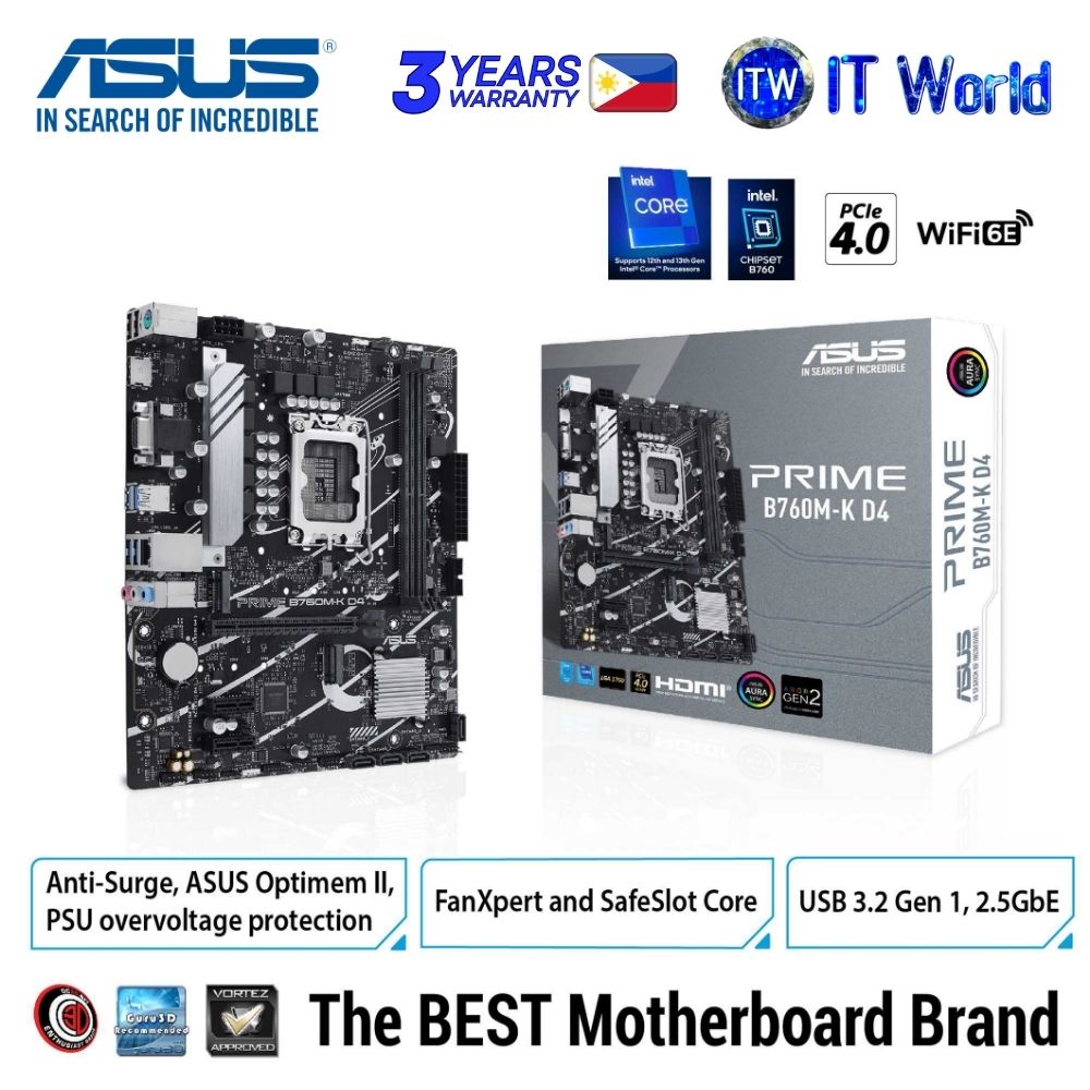 ASUS Prime B760M-K D4 micro-ATX LGA1700 Intel B760 Chipset Motherboard