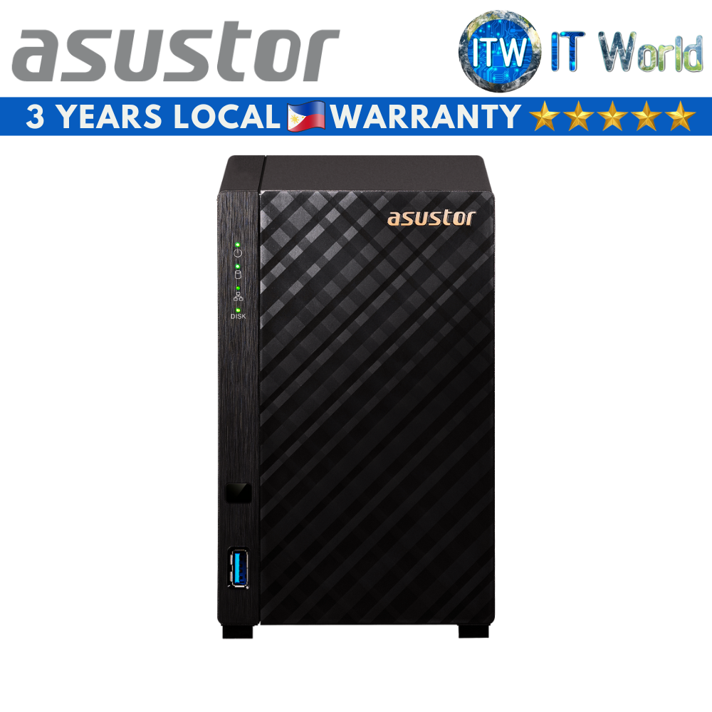 Asustor Driverstor 2 AS1102T / 2-Bays / 1GB-DDR4 / Realtek RTD1296 / Quad-Core 1.4Ghz NAS