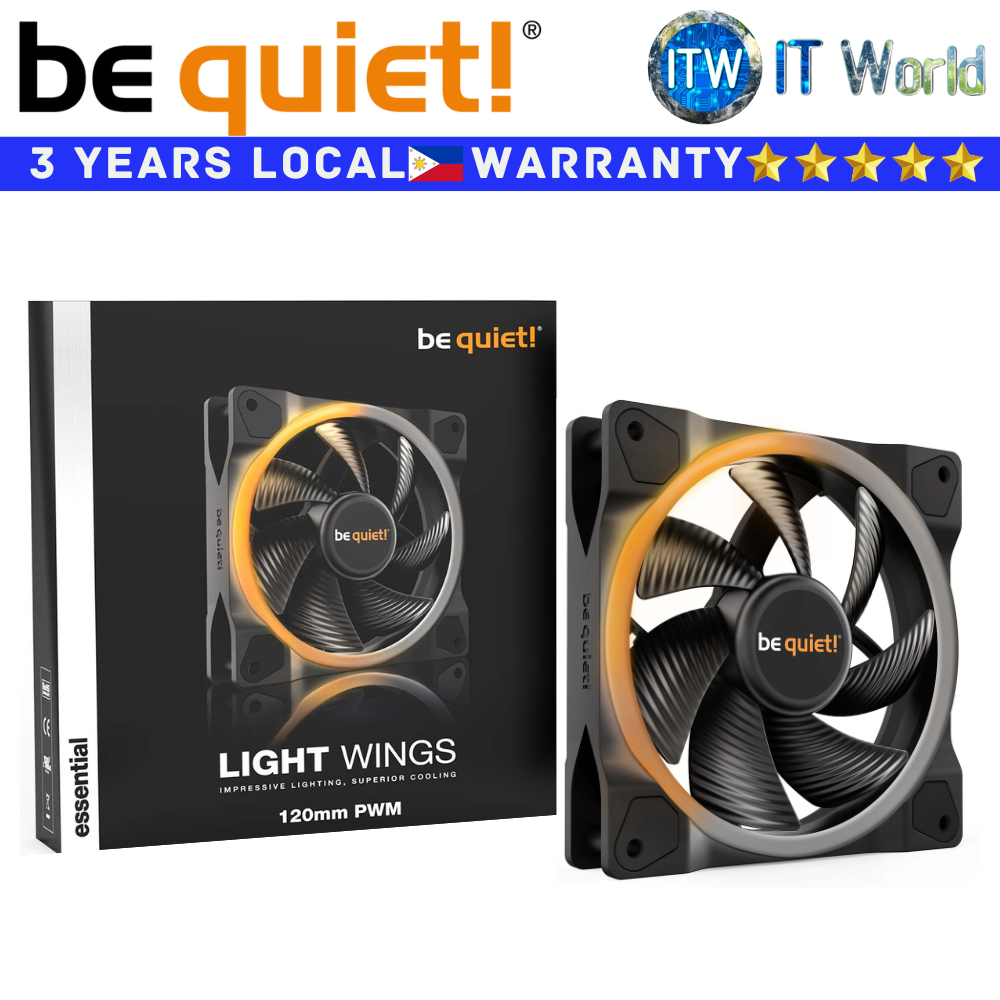 Be Quiet! PC Fan Light Wings Black 120PWM ARGB LED Rifle Bearing Tech (Single Fan)
