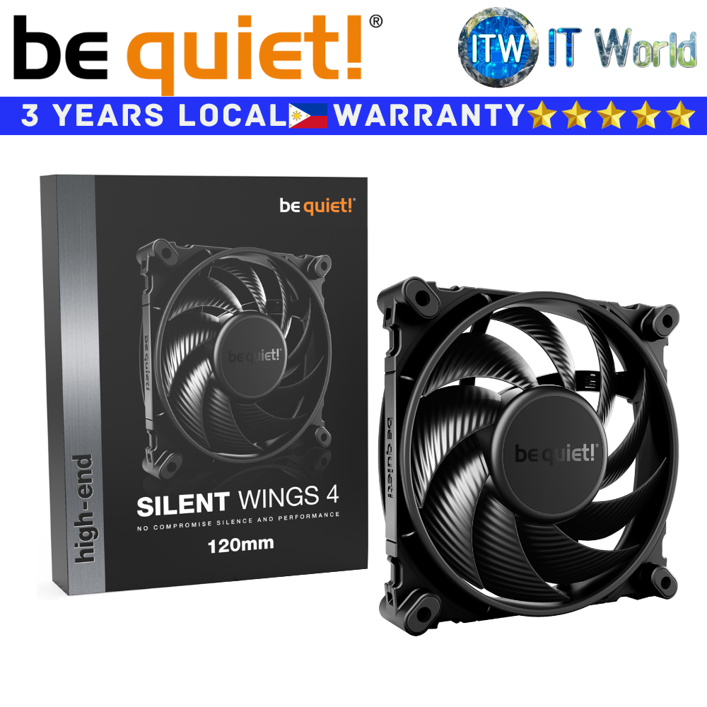Be Quiet! PC Fan Silent Wings 4 Black 120mm Fluid Dynamic Bearing Noise Level (BL092)