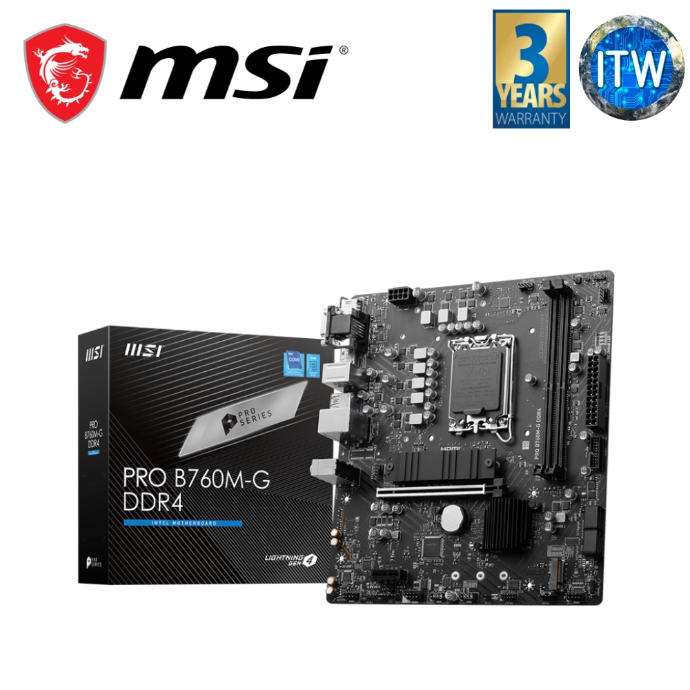MSI Pro B760M-G mATX LGA1700 DDR4 Motherboard