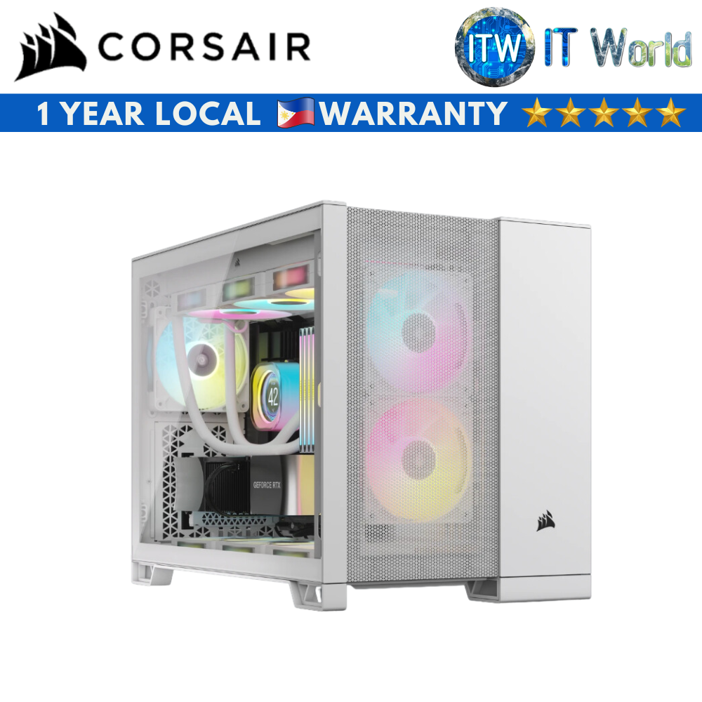 CORSAIR 2500D AIRFLOW Mid-Tower Dual Chamber mATX PC Case White (CS-CC-9011264-WW)