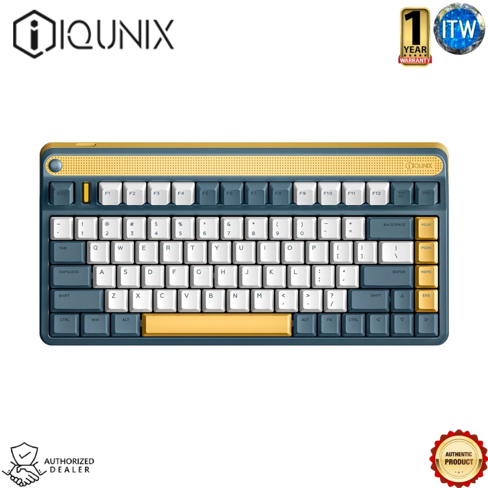 iQUNIX A80 Explorer Wireless RGB Hot-Swappable Mechanical Keyboard - in Blue, Red &amp; Brown Switches