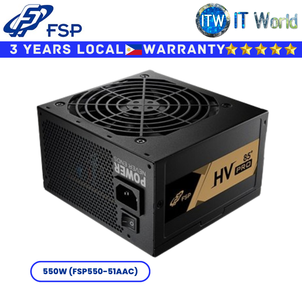 FSP HV PRO 85+ Active PFC, ATX Power Supply Unit (550W)